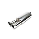 H-Gear Pro-Line Stainless steel sport rear muffler round T-1 2x76mm (universal) | HG-96UNI43 | A4H-TECH / ALL4HONDA.COM