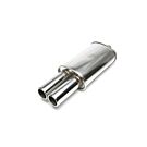 H-Gear Pro-Line Stainless steel sport rear muffler round T-3 2x76mm (universal) | HG-96UNI5 | A4H-TECH / ALL4HONDA.COM
