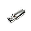 H-Gear Pro-Line Stainless steel sport rear muffler round T-1 2x76mm (universal) | HG-96UNI6 | A4H-TECH / ALL4HONDA.COM