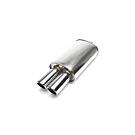 H-Gear Pro-Line Stainless steel sport rear muffler round T-2 2x76mm (universal) | HG-96UNI7 | A4H-TECH / ALL4HONDA.COM